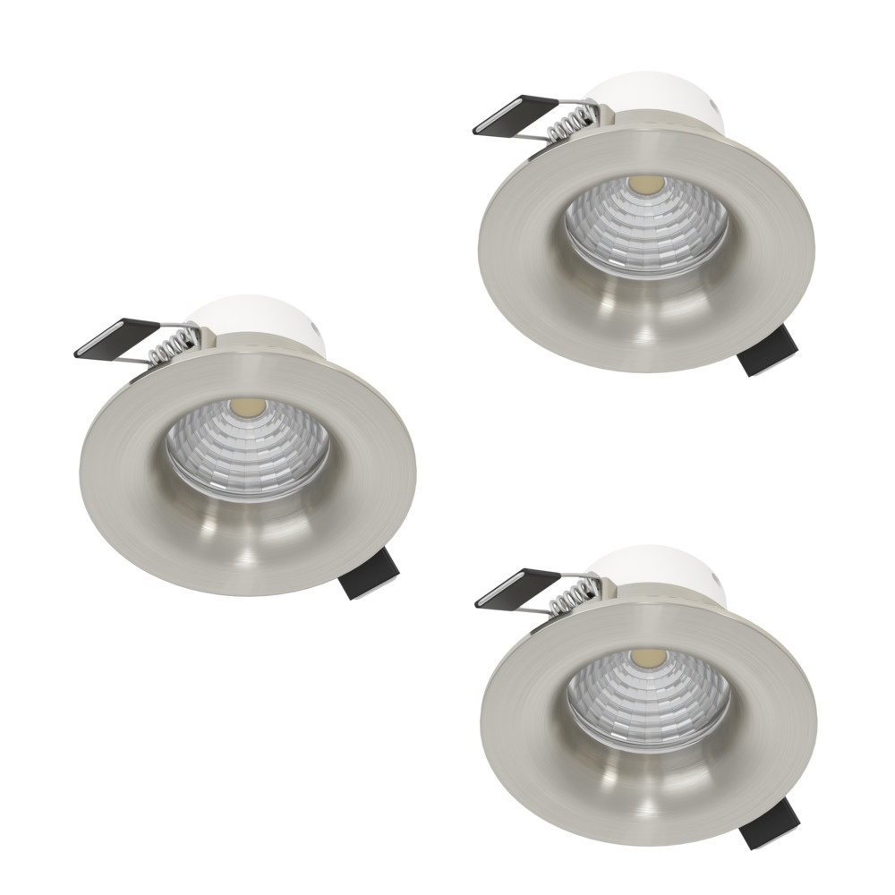 Set van 3 inbouwspots Saliceto zwart 8,8cm - 4,8W van Eglo kopen